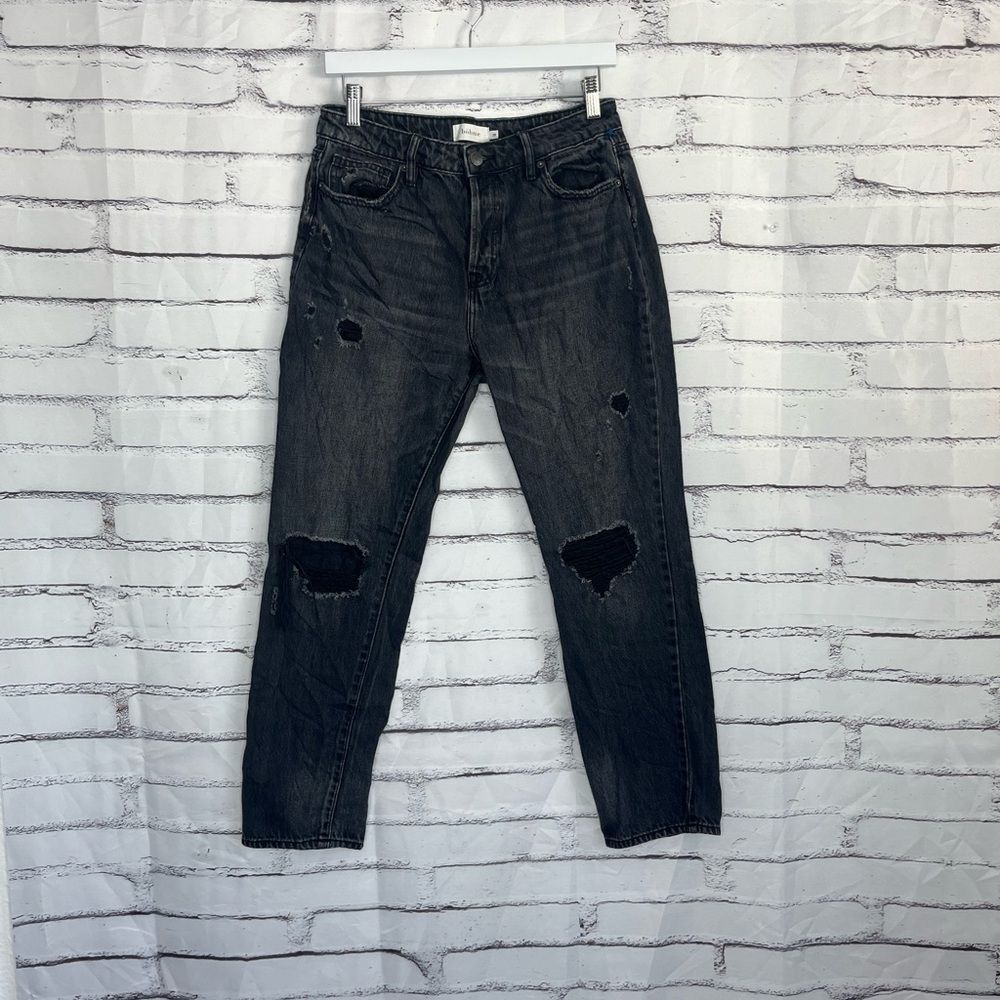 Böhme Super High Rise Distressed Mom Jeans Washed Black Women’s 28 Denim Y2K